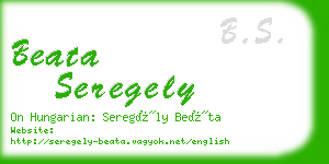 beata seregely business card